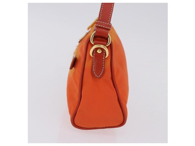 Borsa a tracolla PRADA Nylon Orange Gold Auth 202922A D'oro Arancione - vista 5