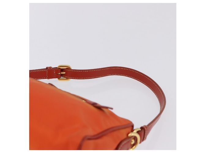 Borsa a tracolla PRADA Nylon Orange Gold Auth 202922A D'oro Arancione - vista 9