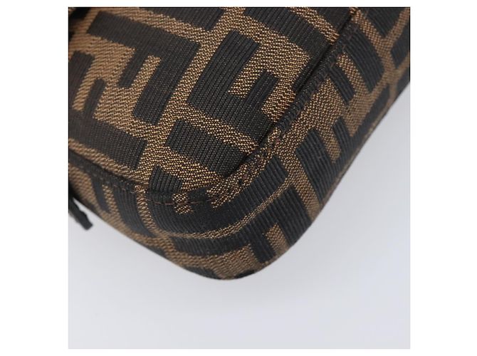 Borsa a tracolla FENDI Zucca Canvas Mamma Baguette Marrone Nero Auth BA15631V - vista 11