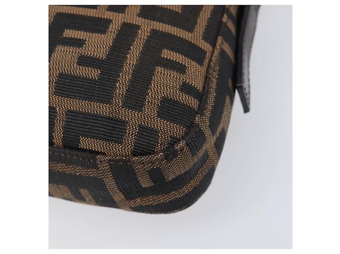 Borsa a tracolla FENDI Zucca Canvas Mamma Baguette Marrone Nero Auth BA15631V - vista 12