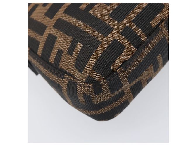 Borsa a tracolla FENDI Zucca Canvas Mamma Baguette Marrone Nero Auth BA15631V - vista 13
