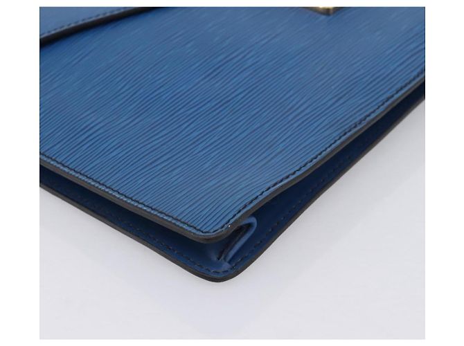 LOUIS VUITTON Epi Porte Documents Senateur Clutch Bag Blue M54455 LV Auth 202853 - vista 14