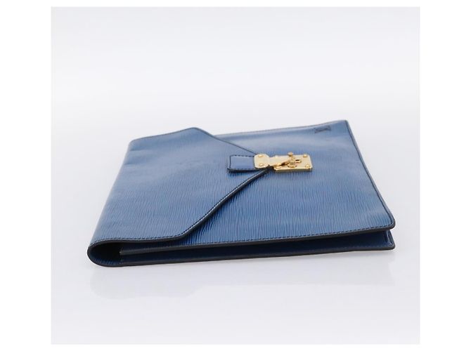 LOUIS VUITTON Epi Porte Documents Senateur Clutch Bag Blue M54455 LV Auth 202853 - vista 3