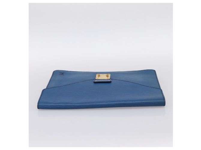 LOUIS VUITTON Epi Porte Documents Senateur Clutch Bag Blue M54455 LV Auth 202853 - vista 5