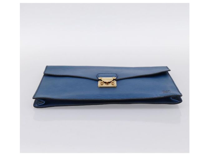 LOUIS VUITTON Epi Porte Documents Senateur Clutch Bag Blue M54455 LV Auth 202853 - vista 6
