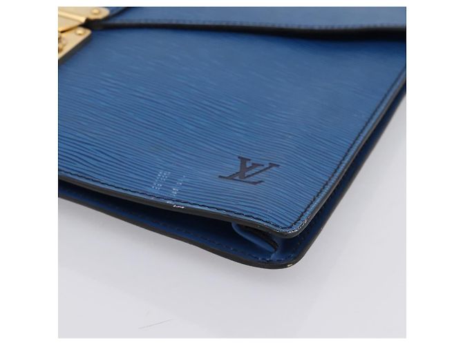 LOUIS VUITTON Epi Porte Documents Senateur Clutch Bag Blue M54455 LV Auth 202853 - vista 7
