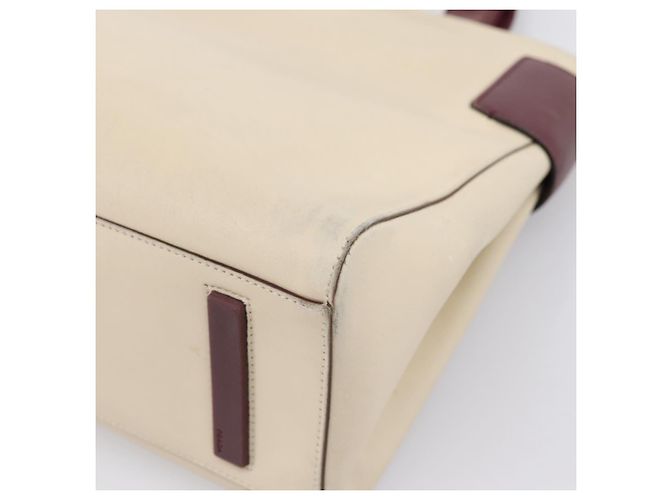 Bolso de mano PRADA de cuero Blanco Rojo Auth ti4026 Roja - vista 12