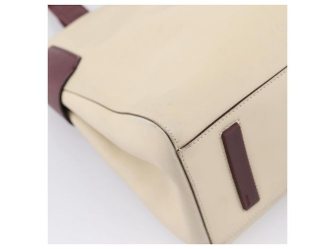 Bolso de mano PRADA de cuero Blanco Rojo Auth ti4026 Roja - vista 13