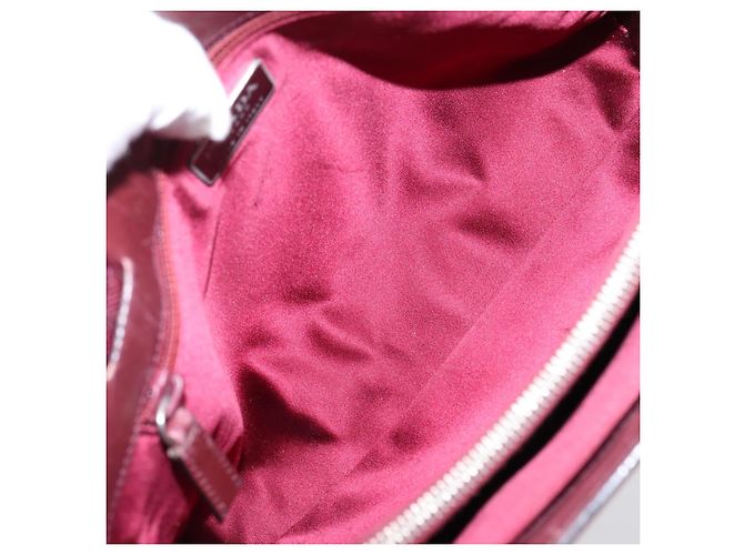 Bolso de mano PRADA de cuero Blanco Rojo Auth ti4026 Roja - vista 15
