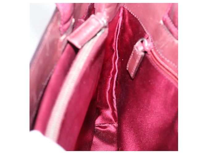 Bolso de mano PRADA de cuero Blanco Rojo Auth ti4026 Roja - vista 17