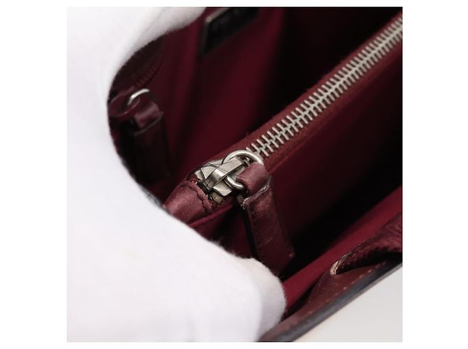 Bolso de mano PRADA de cuero Blanco Rojo Auth ti4026 Roja - vista 20