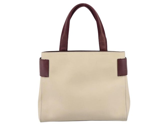 Bolso de mano PRADA de cuero Blanco Rojo Auth ti4026 Roja - vista 3