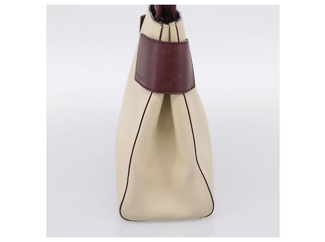 Bolso de mano PRADA de cuero Blanco Rojo Auth ti4026 Roja - vista 5