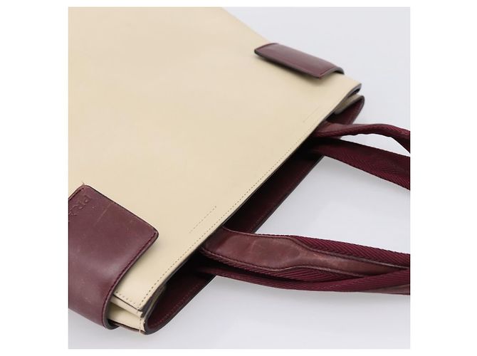 Bolso de mano PRADA de cuero Blanco Rojo Auth ti4026 Roja - vista 6