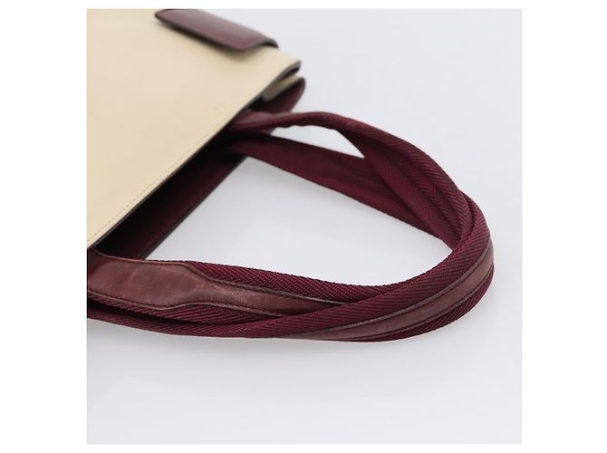 Bolso de mano PRADA de cuero Blanco Rojo Auth ti4026 Roja - vista 7