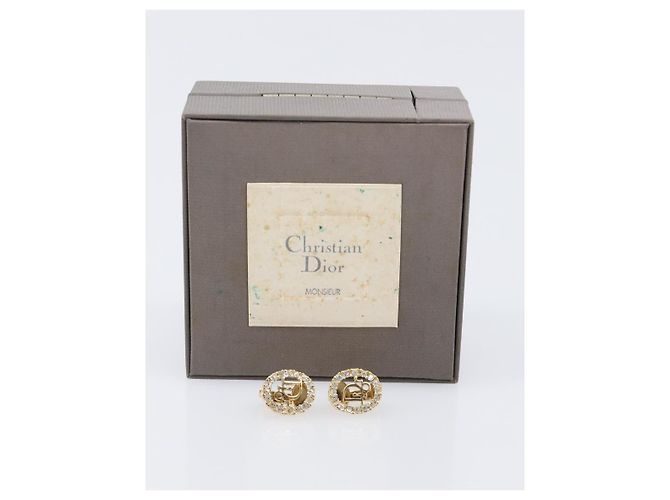 Orecchini Christian Dior metallo Gold Tone Auth SW2806V - vista 10