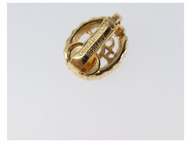 Orecchini Christian Dior metallo Gold Tone Auth SW2806V - vista 3