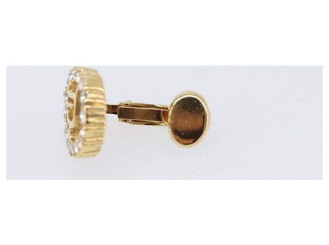 Orecchini Christian Dior metallo Gold Tone Auth SW2806V - vista 4
