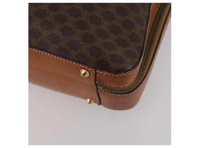 16 Céline Borsa a mano CELINE Macadam Canvas PVC Leather 2way Brown Gold Auth 199219 Marrone D'oro - vista 12