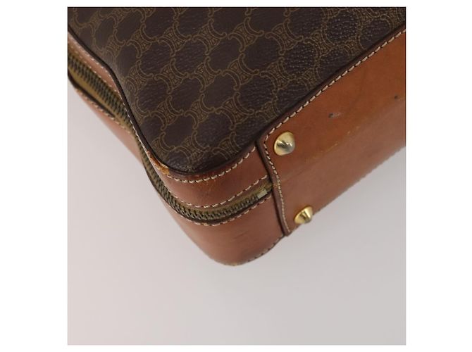 16 Céline Borsa a mano CELINE Macadam Canvas PVC Leather 2way Brown Gold Auth 199219 Marrone D'oro - vista 13