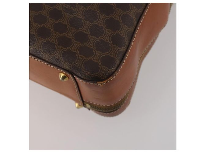 16 Céline Borsa a mano CELINE Macadam Canvas PVC Leather 2way Brown Gold Auth 199219 Marrone D'oro - vista 14