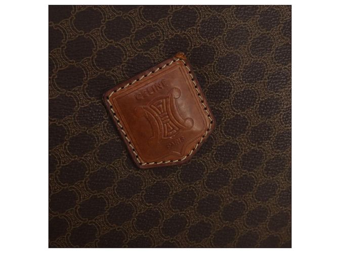 16 Céline Borsa a mano CELINE Macadam Canvas PVC Leather 2way Brown Gold Auth 199219 Marrone D'oro - vista 16