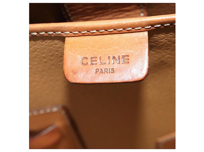16 Céline Borsa a mano CELINE Macadam Canvas PVC Leather 2way Brown Gold Auth 199219 Marrone D'oro - vista 25