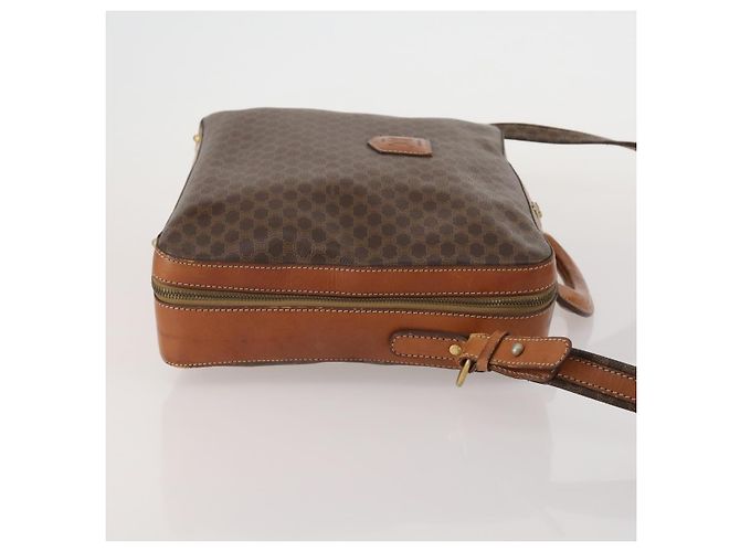 16 Céline Borsa a mano CELINE Macadam Canvas PVC Leather 2way Brown Gold Auth 199219 Marrone D'oro - vista 4
