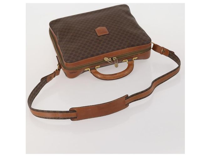 16 Céline Borsa a mano CELINE Macadam Canvas PVC Leather 2way Brown Gold Auth 199219 Marrone D'oro - vista 7