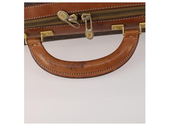 16 Céline Borsa a mano CELINE Macadam Canvas PVC Leather 2way Brown Gold Auth 199219 Marrone D'oro - vista 9