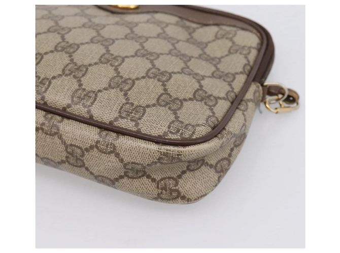 Borsa a tracolla GUCCI GG Supreme PVC Beige Gold 97 02 068 Auth 202878 D'oro - vista 10
