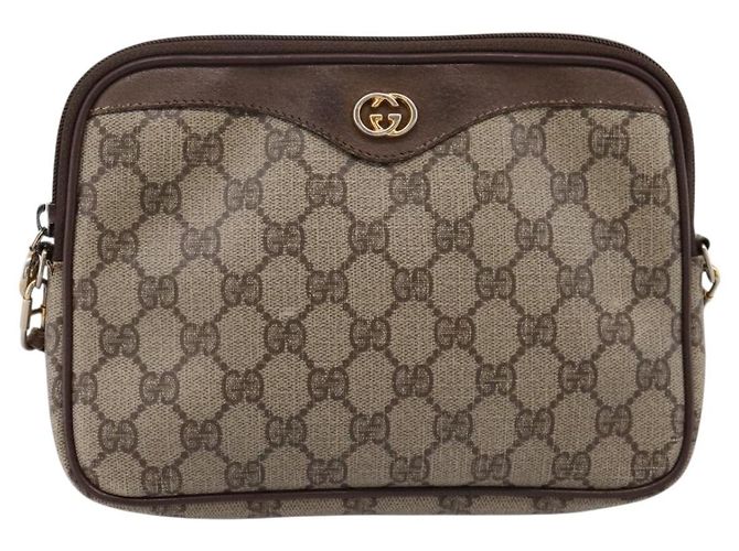 Borsa a tracolla GUCCI GG Supreme PVC Beige Gold 97 02 068 Auth 202878 D'oro - vista 2
