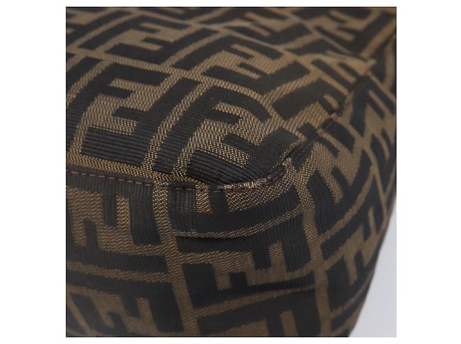 Borsa a tracolla FENDI Zucca Canvas Mamma Baguette Marrone Nero Auth BA15633A - vista 13