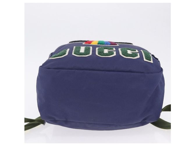 Zaino GUCCI RON HERMAN Canvas Navy Silver 477875 Auth 200358M Argento Blu navy - vista 11