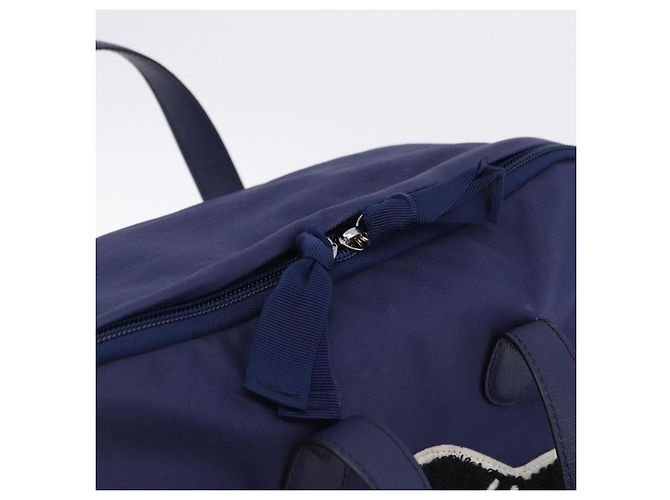 Zaino GUCCI RON HERMAN Canvas Navy Silver 477875 Auth 200358M Argento Blu navy - vista 16