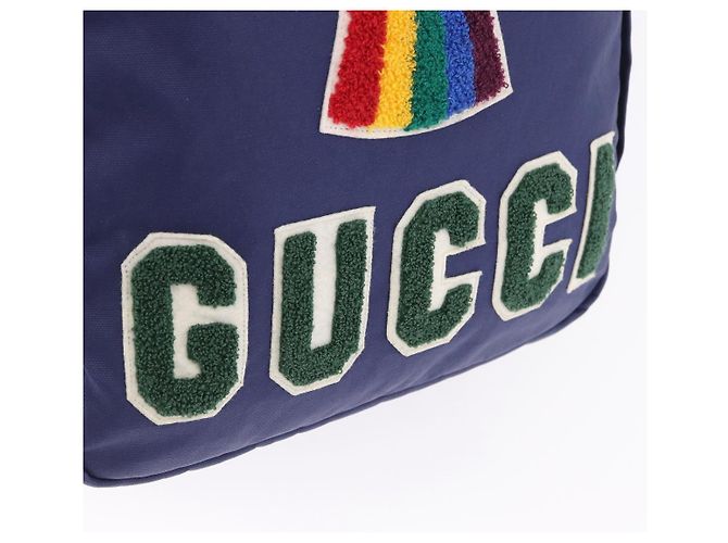 Zaino GUCCI RON HERMAN Canvas Navy Silver 477875 Auth 200358M Argento Blu navy - vista 18