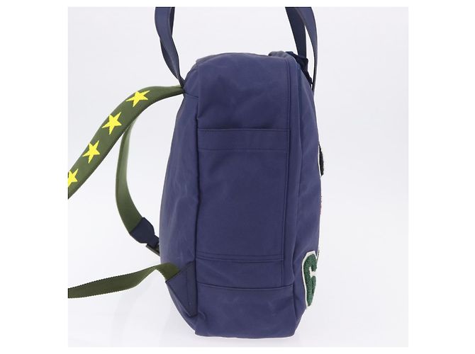Zaino GUCCI RON HERMAN Canvas Navy Silver 477875 Auth 200358M Argento Blu navy - vista 5