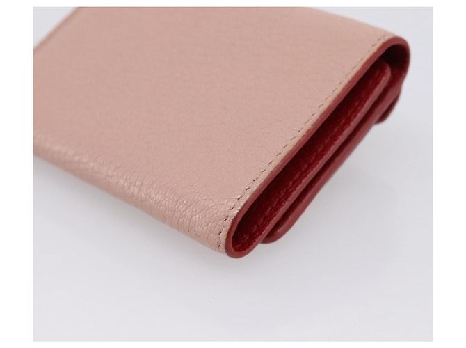 Cartera Miu Miu Trifold Cuero Rosa Oro Auth 203263A Dorado - vista 10