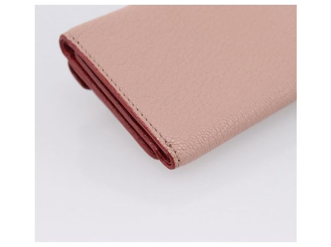 Cartera Miu Miu Trifold Cuero Rosa Oro Auth 203263A Dorado - vista 11