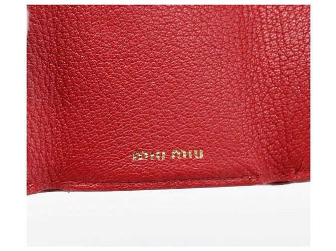 Cartera Miu Miu Trifold Cuero Rosa Oro Auth 203263A Dorado - vista 14