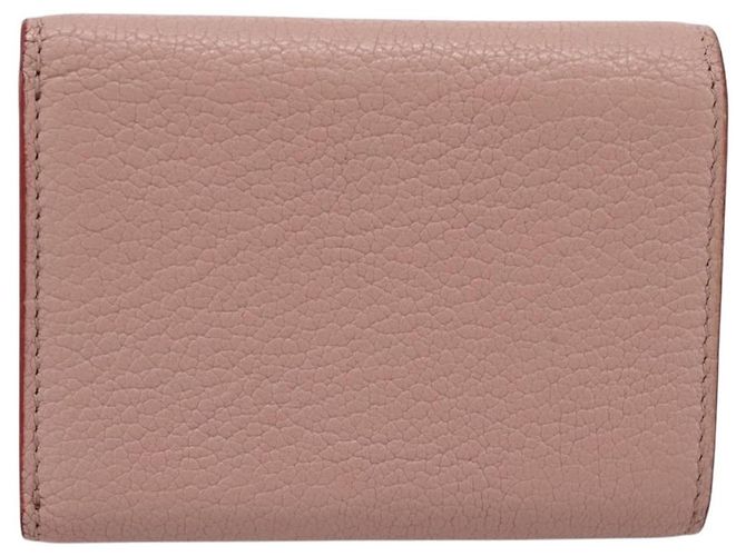 Cartera Miu Miu Trifold Cuero Rosa Oro Auth 203263A Dorado - vista 3