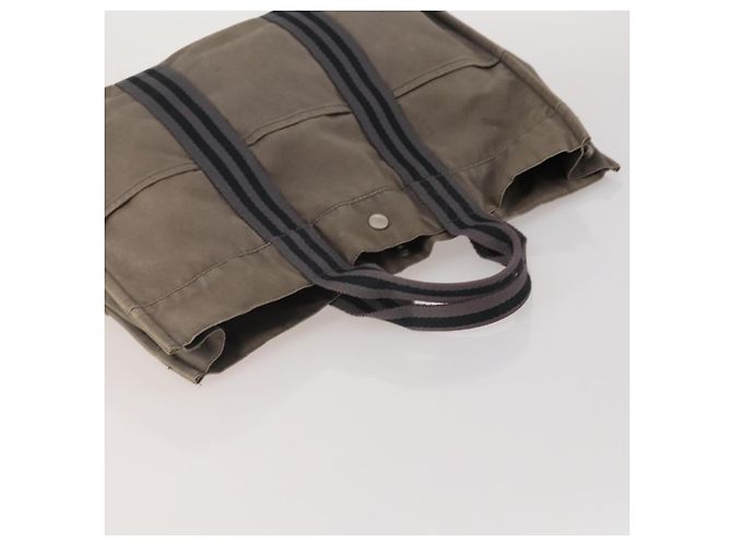 Hermès Borsa HERMES Fourre Tout MM cotone 4Set Navy Black Auth 199989 Nero Blu navy - vista 17