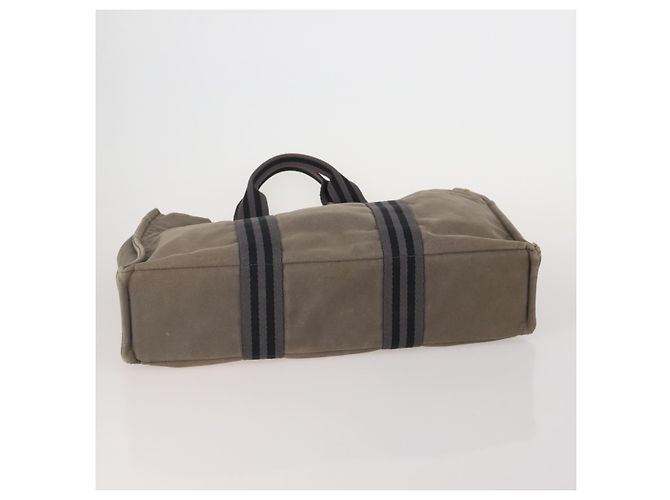 Hermès Borsa HERMES Fourre Tout MM cotone 4Set Navy Black Auth 199989 Nero Blu navy - vista 18