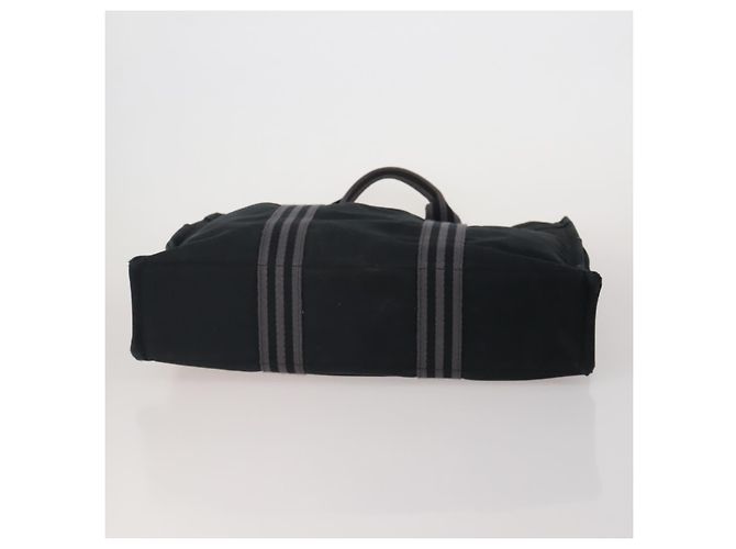 Hermès Borsa HERMES Fourre Tout MM cotone 4Set Navy Black Auth 199989 Nero Blu navy - vista 6