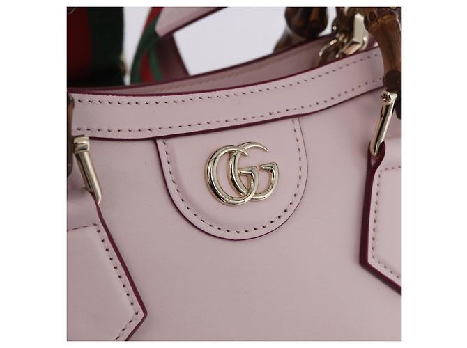 GUCCI Yuko Higuchi Bamboo Diana Small Tote Bag 3way Pink 841488 Auth 202070SM Rosa - vista 19
