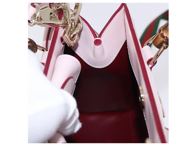 GUCCI Yuko Higuchi Bamboo Diana Small Tote Bag 3way Pink 841488 Auth 202070SM Rosa - vista 23