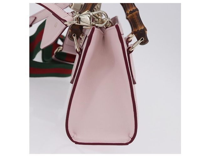 GUCCI Yuko Higuchi Bamboo Diana Small Tote Bag 3way Pink 841488 Auth 202070SM Rosa - vista 4