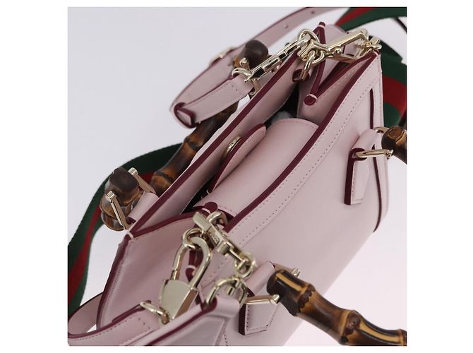 GUCCI Yuko Higuchi Bamboo Diana Small Tote Bag 3way Pink 841488 Auth 202070SM Rosa - vista 6