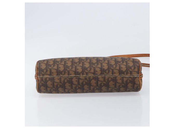 Borsa Christian Dior Trotter Canvas Romantic Chain Bag PVC Brown Silver Auth 196875M Marrone Argento - vista 12
