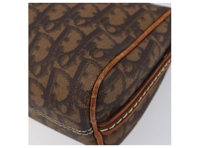 Borsa Christian Dior Trotter Canvas Romantic Chain Bag PVC Brown Silver Auth 196875M Marrone Argento - vista 13